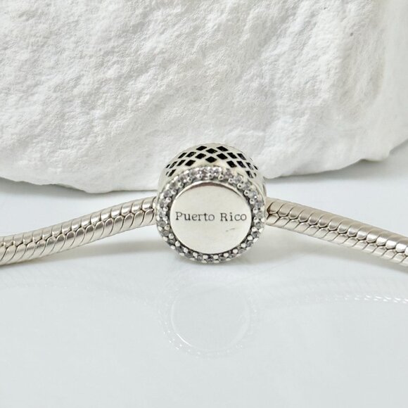 Pandora Puerto Rico Flag Bead Charm S925 Silver Charm - Picture 2 of 3